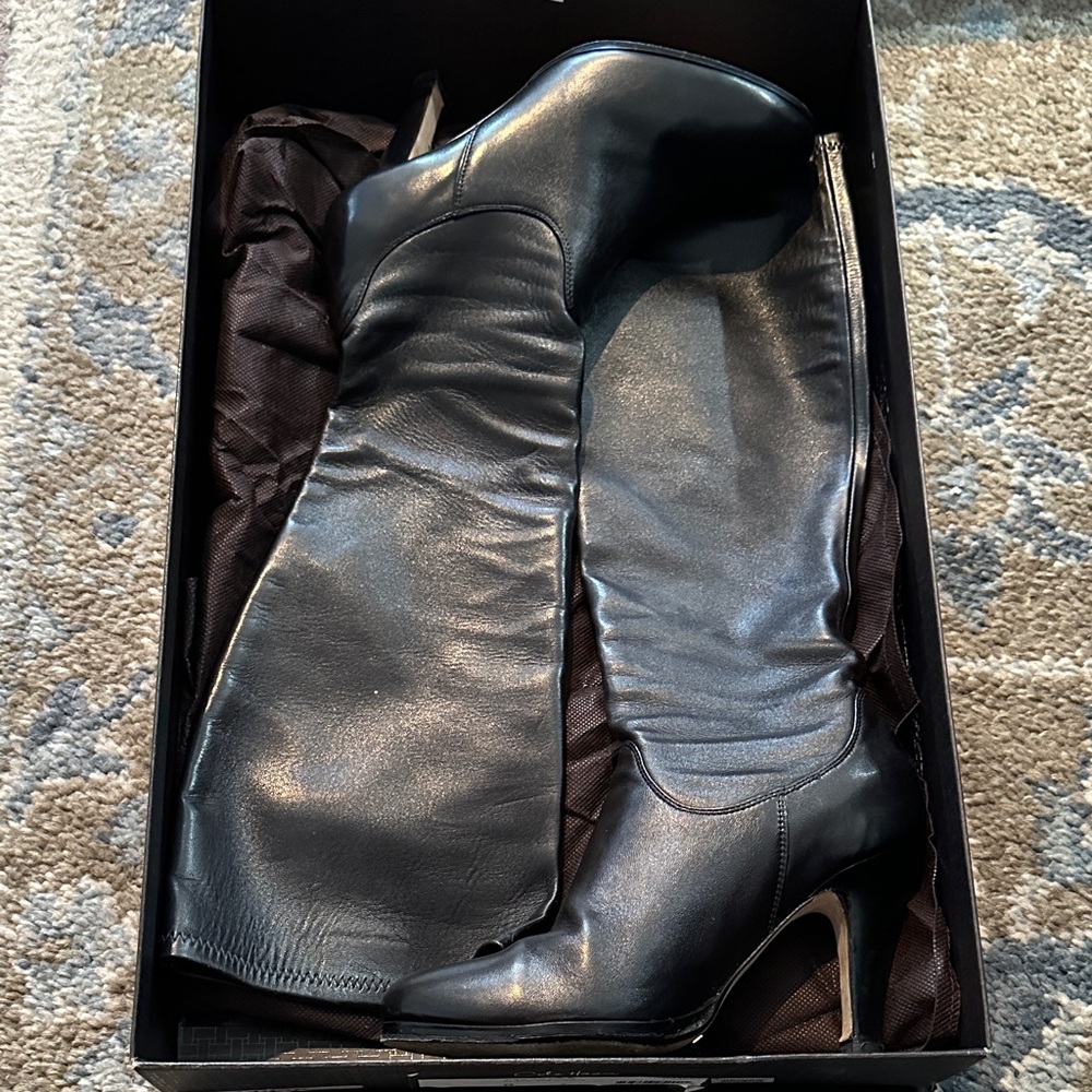 Cole Haan Glossy Black Heeled Boots
